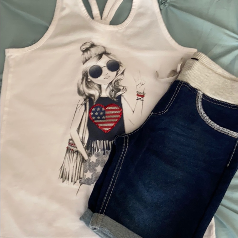 2pc shorts and tank set girls size 10